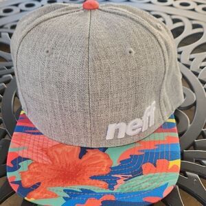 Neff Gray Cap with Colorful Brim